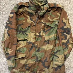 US‎ Military Woodland Camo Coat Medium Regular Field Jacket Cold Weather M65